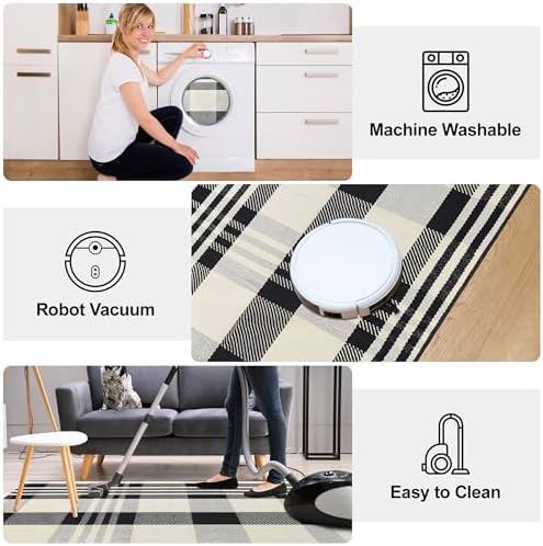 3x5 Buffalo Plaid Rug Cotton Woven Checkered Doormat