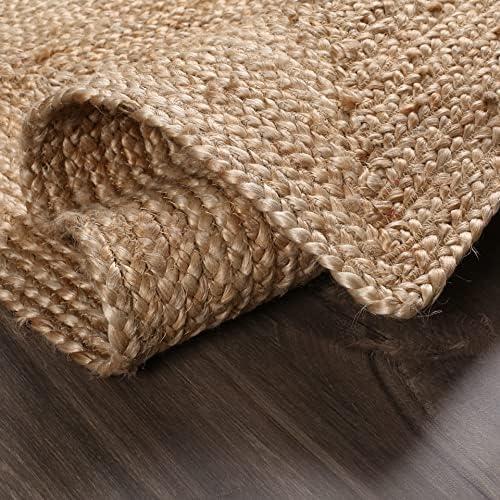 Jute Rug - Handwoven Natural Braided Reversible Rug for Living Room Kitchen Entryway Farmhouse Rustic Decor 24x36 Inch
