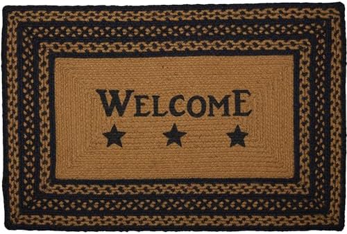 VHC Brands Farmhouse Jute Rug Welcome Stencil 20x30 Country Decor