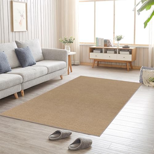 SHACOS Easy Jute 3x5 ft Washable Area Rug - Neutral Beige