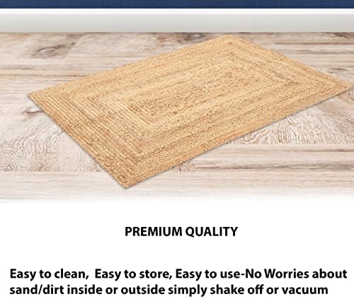 Ekakshx Hand Woven Jute Braided Rug 24x36 Inches