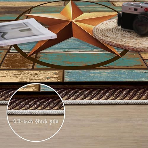 Vintage Runner Rug 2x7ft Texas Retro Style