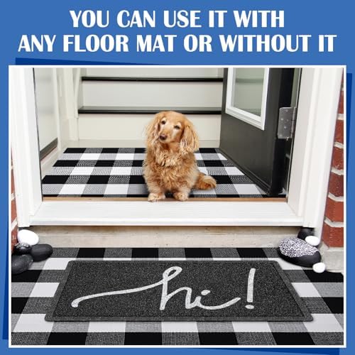 Geelin 2 Pcs Front Door Mats Buffalo Checkered Rug for Indoor Outdoor Entrance Decor