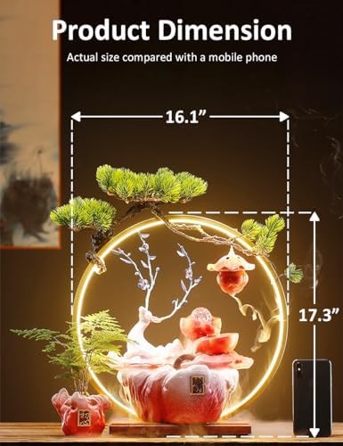 Elegant Deer Water Fountain with LED Light Mist