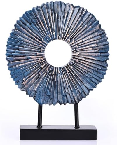 Modern Round Sculpture 12 Inch Abstract Decor