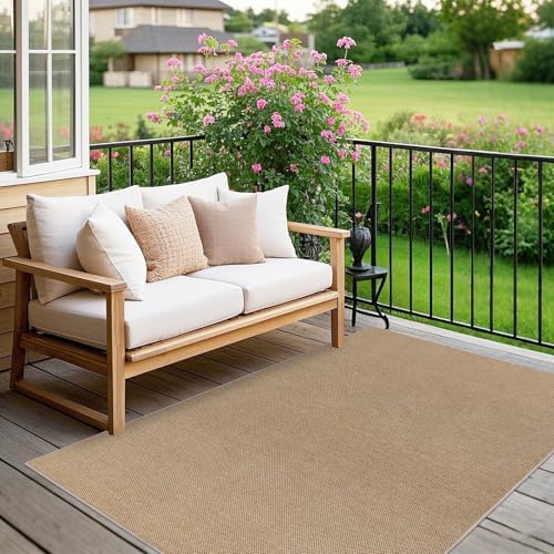 SHACOS Easy Jute 3x5 ft Washable Area Rug - Neutral Beige
