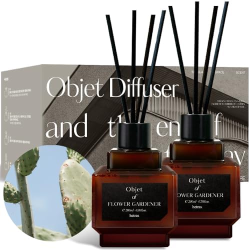 HETRAS Objet Diffuser Set 67 Fl Oz 2 Pack Cactus Fresh Greenery Scent