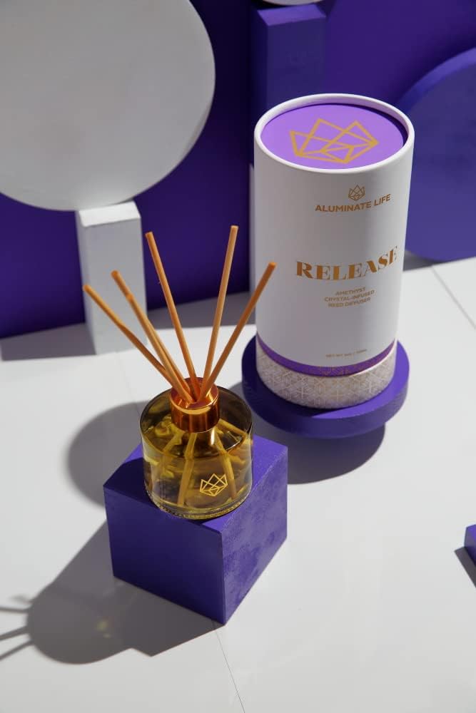 Crystal Infused Reed Diffuser 4 Oz Amethyst Lavender Bergamot Frankincense