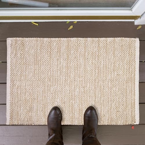 Hausattire Jute Woven 2x3 Area Rug - Natural Beige