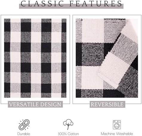 Rajrang Reversible Buffalo Plaid Rug Pack of 2