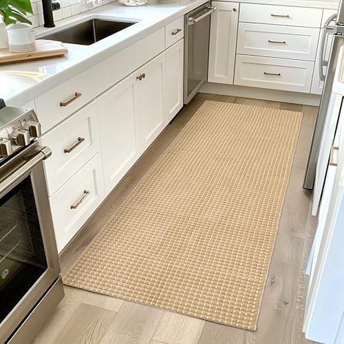 Natural Cotton Woven Hallway Runner Rug 2x6 ft Reversible
