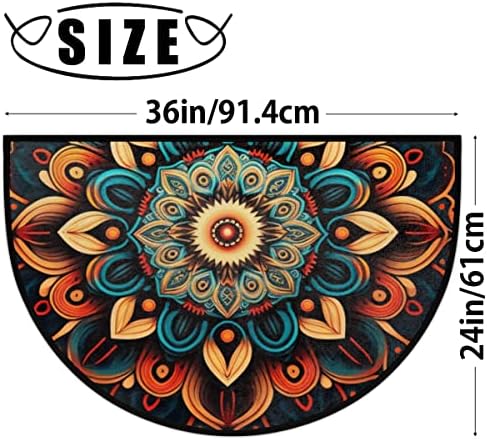 Pardick Boho Flower Half Round Entry Mat