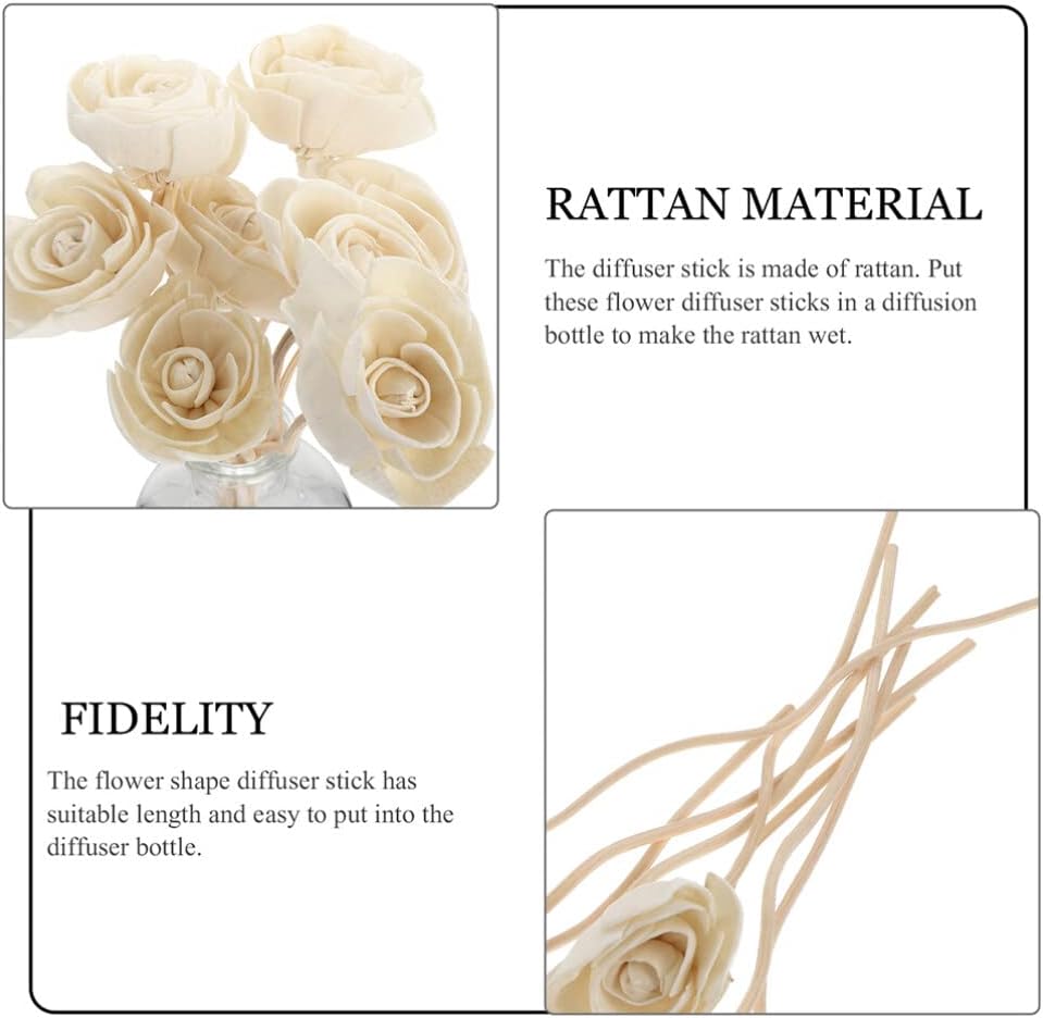 Flower Reed Diffuser Set 9Pcs Aroma Sticks Fireless