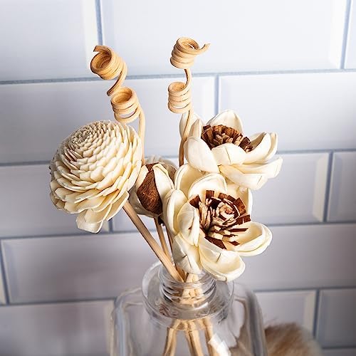 8PCS Colored Flower Rattan Reed Diffuser Set for Room Fragrance