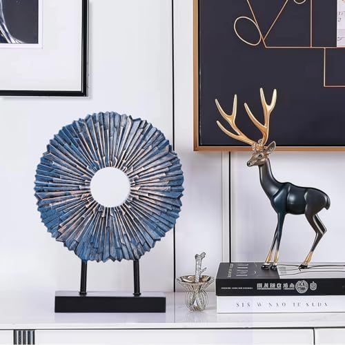 Modern Round Sculpture 12 Inch Abstract Decor