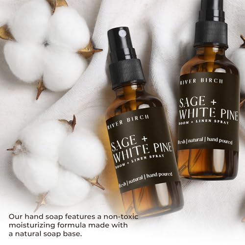 River Birch Luxury Linen Room Spray - Sage White Pine 4 oz Glass Bottle