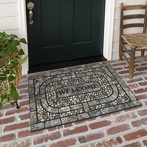 Mohawk Home Entryway Door Mat 2 x 3 All Weather Non Slip Recycled Rubber