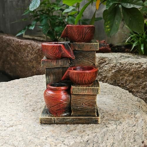 Youugior Rockery Stream Tabletop Fountain with Automatic Pump and Switch
