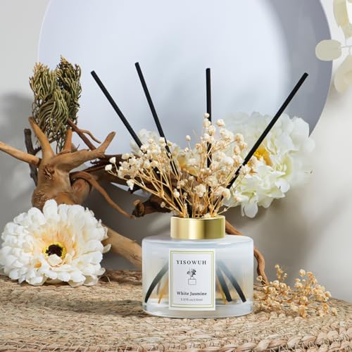 White Jasmine Reed Diffuser Set with 8 Sticks