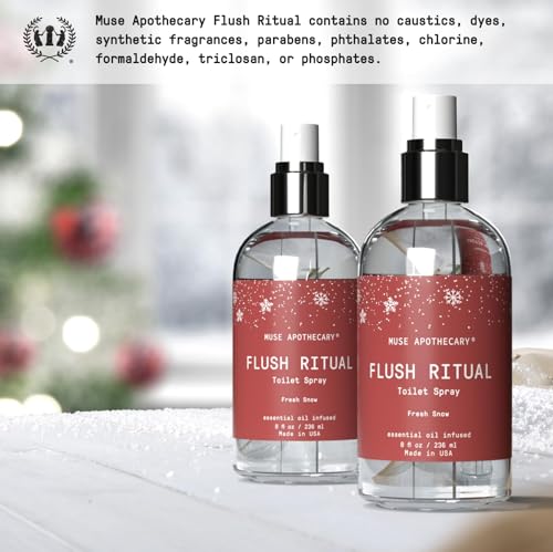 Muse Apothecary Flush Ritual Toilet Spray - Fresh Snow Pack of 3