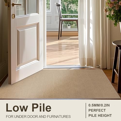 SHACOS Easy Jute 3x5 ft Washable Area Rug - Neutral Beige