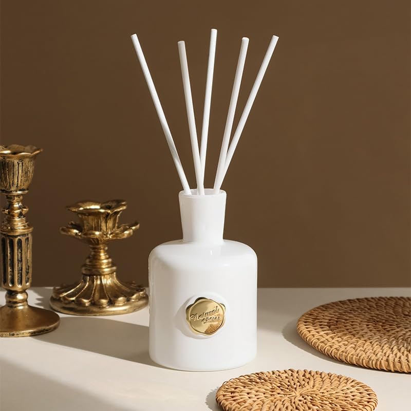 XEPTLE Reed Diffuser Set Creamy Gardenia Fragrance with 5 Sticks Long Lasting Home Air Freshener