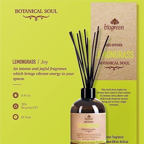 Biogreen Lemongrass Reed Diffuser 845 Ounce Set