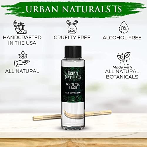Urban Naturals White Tea Sage Reed Diffuser Set 4 Oz Bundle