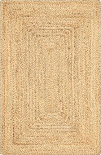 Kema Hand Woven Jute Braided Rug 2x3 Natural