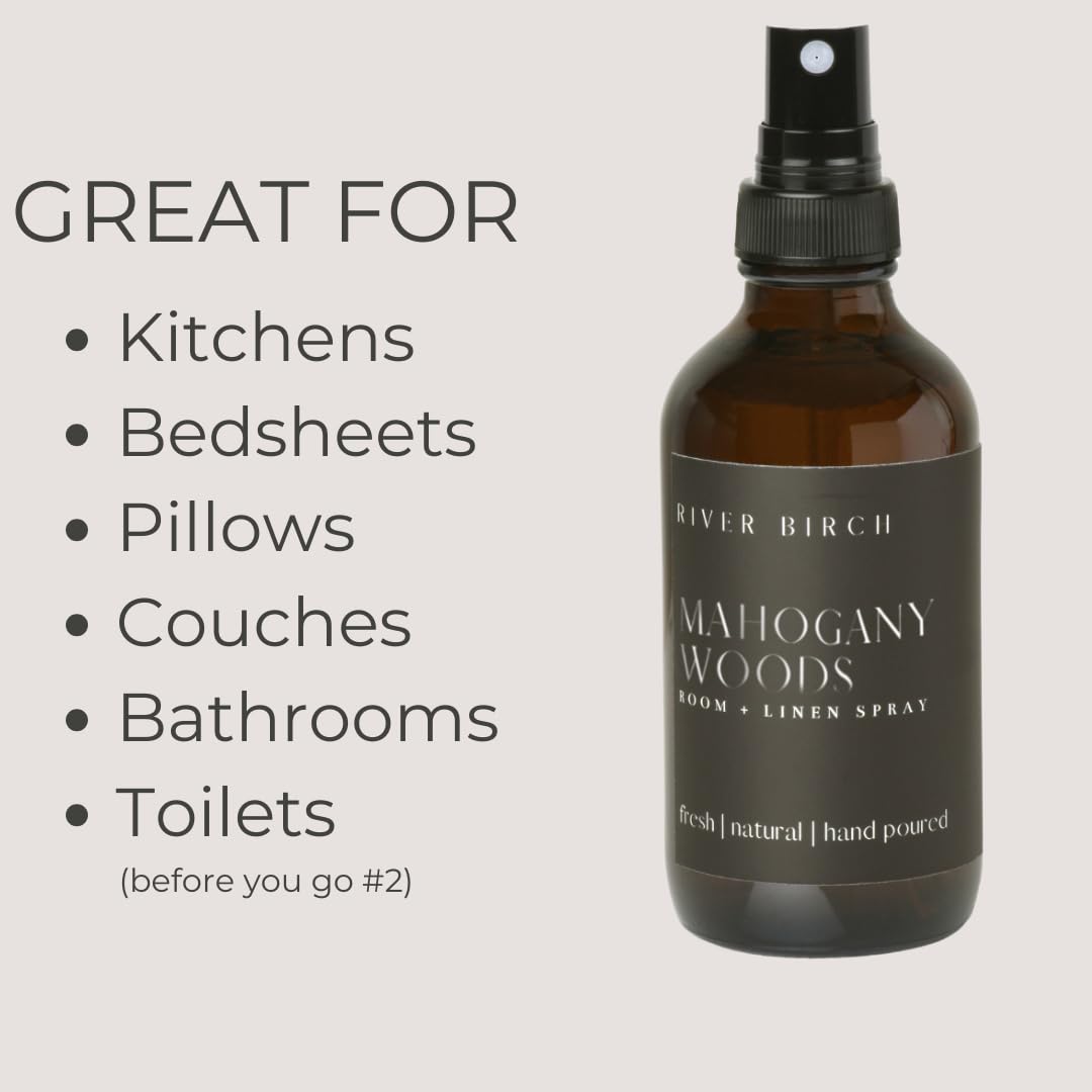 River Birch Mahogany Woods Scented Linen and Room Spray 4 oz
