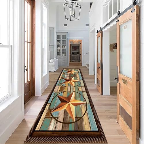 Vintage Runner Rug 2x7ft Texas Retro Style