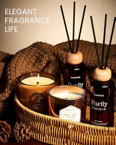 MSENSE Summer Bathing Reed Diffuser Fig Lotus Scented 63 Fl Oz Aroma Set for Home and Office