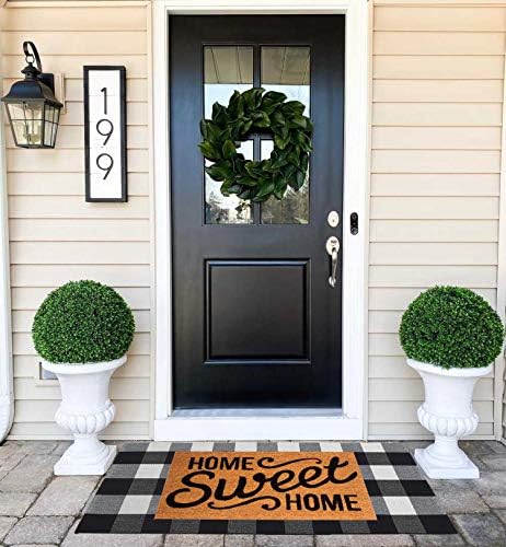 Winwinplus Buffalo Check Rug 236 x 512 Inch Cotton Washable Doormat for Home