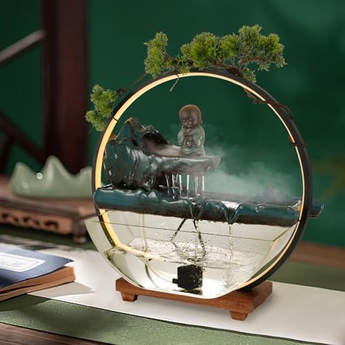 Tabletop Fountain with LED Light and Mist Maker