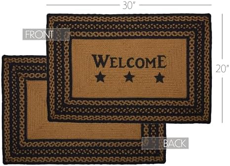 VHC Brands Farmhouse Jute Rug Welcome Stencil 20x30 Country Decor