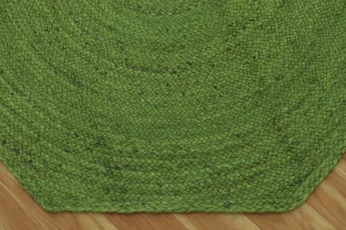 CASAVANI Decorative Kilim Octagon Area Rug Green