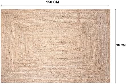 Craft Trade Hand Woven Jute Area Rug 3x5 Feet Rectangle