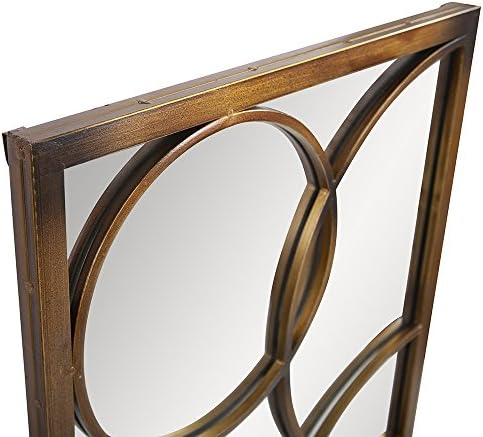 Howard Elliott Decorative Rectangular Wall Mirror in Antique Bronze