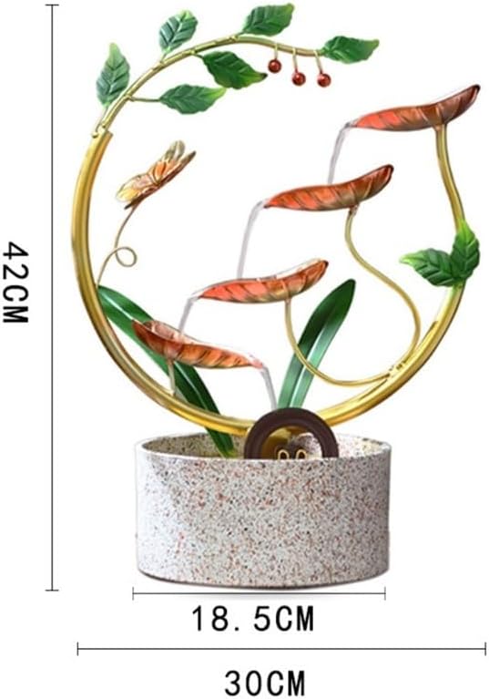 Gorttyeo Tabletop Fountain with Feng Shui Wheel Red