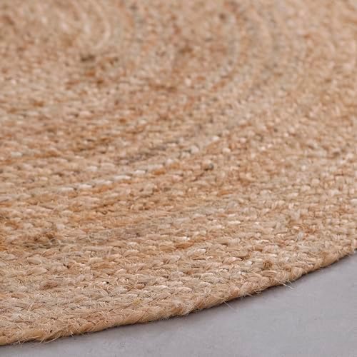 Handwoven Jute Half Moon Entryway Rug 18x36 inch