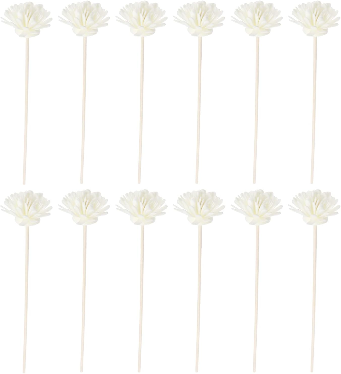 Cabilock 12pcs Wood Flower Rattan Reed Diffuser Sticks Essential Oil Replacement