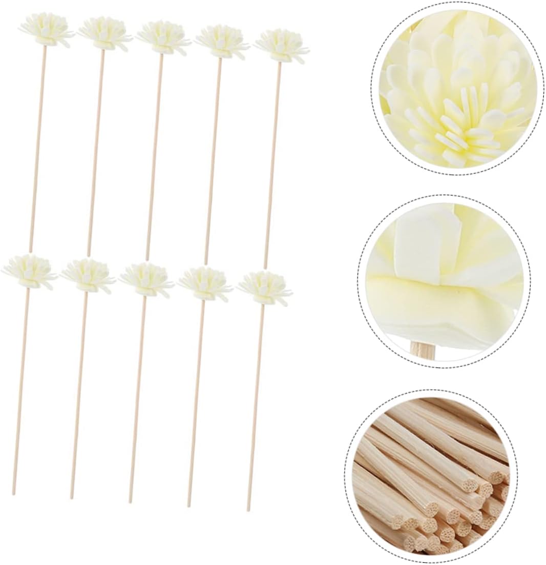 10 Pcs Diffuser Sticks Natural Rattan Set with Accessories