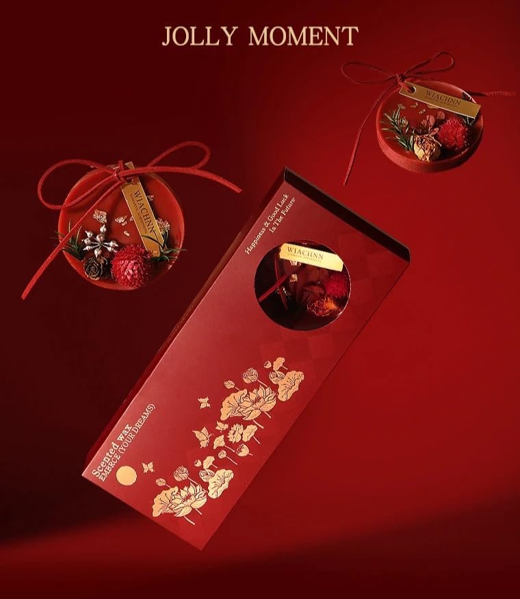 Red Solid Fragrance Wax Pieces Dried Flower Gift Set