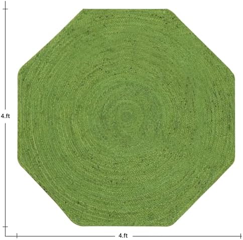 CASAVANI Decorative Kilim Octagon Area Rug Green