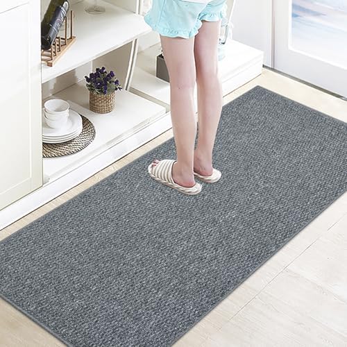 Lacomfy 2x4ft Grey Faux Jute Area Rug