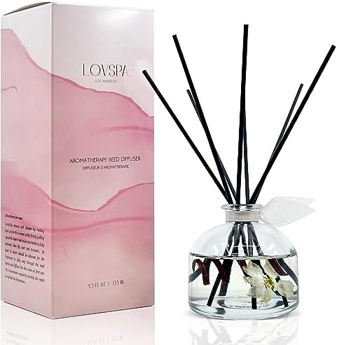 LOVSPA Tahitian Vanilla Reed Diffuser Set - Vanilla Amber Tonka Bean Scent