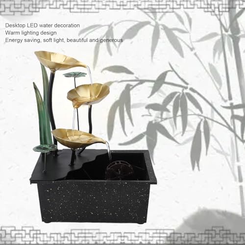 Compact Tabletop Fountain with LED Light and Adjustable Flow