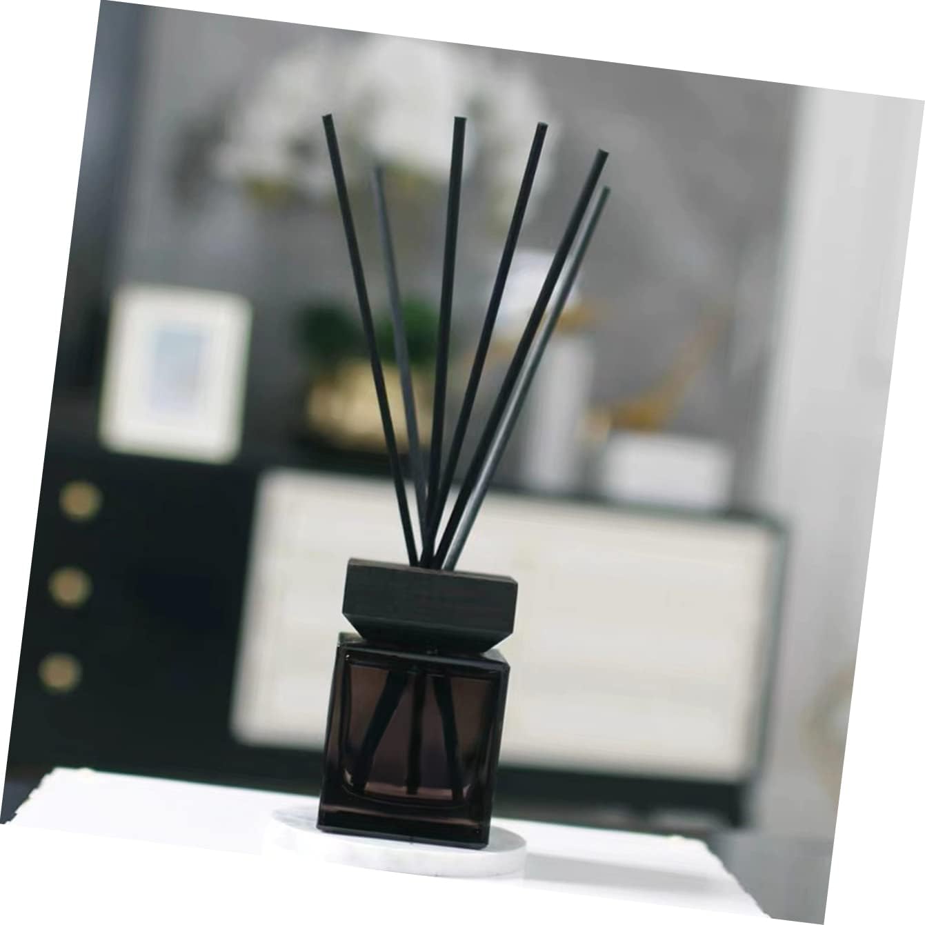Elegant White Square Glass Diffuser Bottle for Essential Oils