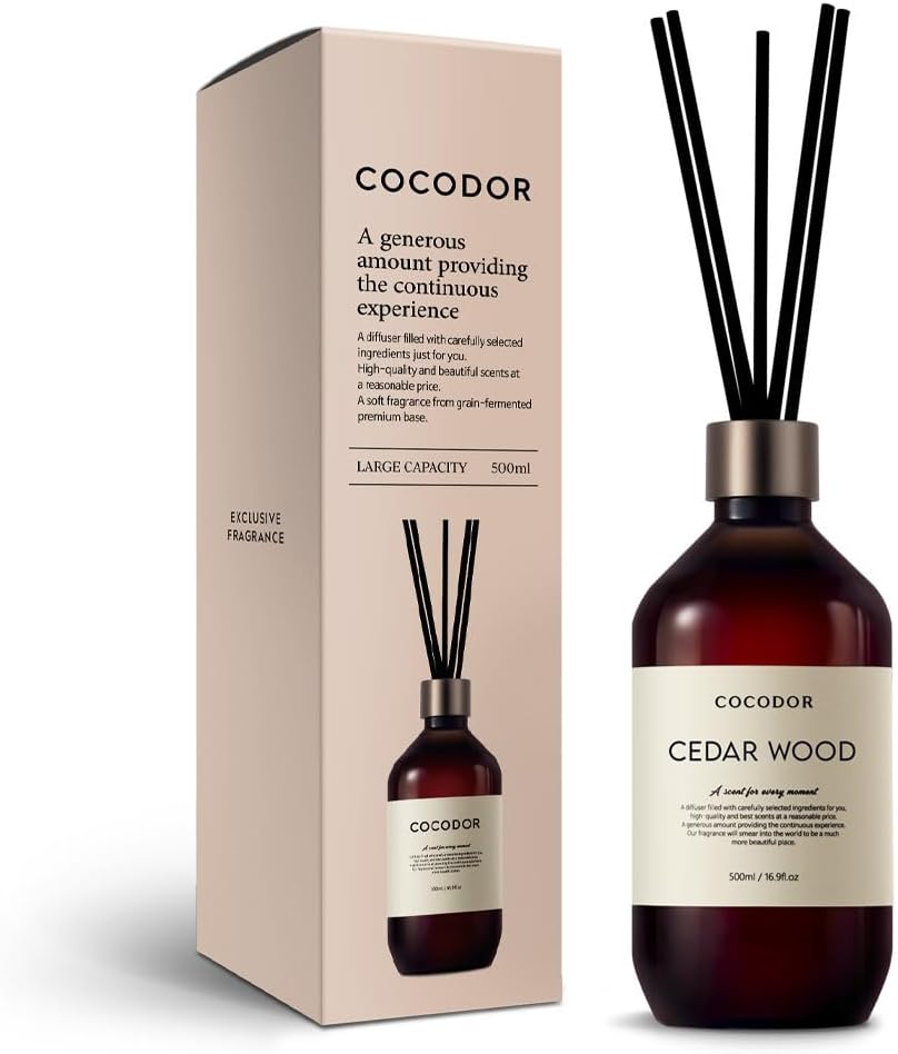 Cocodor Premium Cedar Wood Reed Diffuser Set