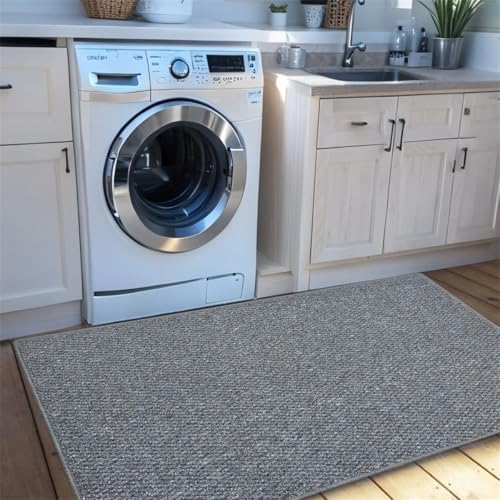 Lacomfy 2x4ft Grey Faux Jute Area Rug